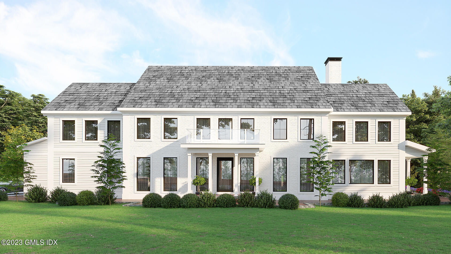 100 Old Church Road Greenwich, CT 06830 - Photo 1 of 1 a front view of a house with a yard