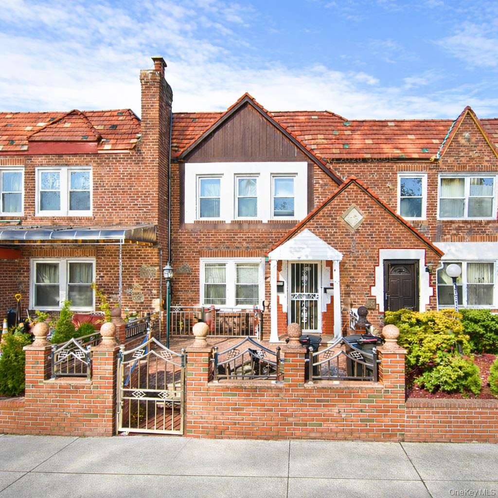 a front view of a house with a patio