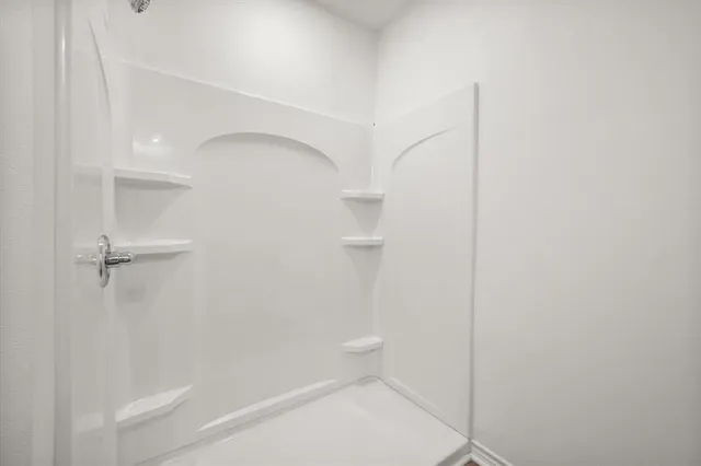 a view of small space with empty racks