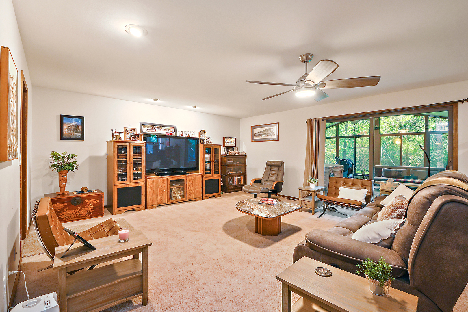 12612 West Hadley Road Homer Glen, IL 60491 - Photo 15 of 39 a living room with furniture a flat screen tv and a large window