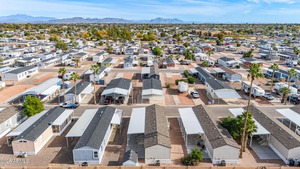 an aerial view of multiple house