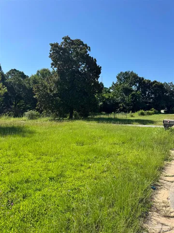 a view of a green field with clear sky