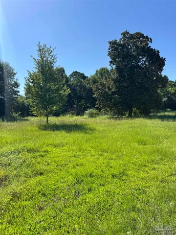 a view of yard with swimming pool and green space