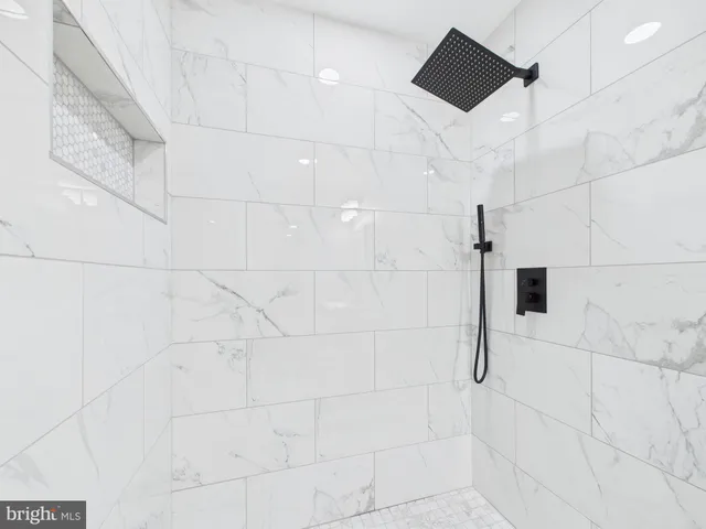 a bathroom with shower