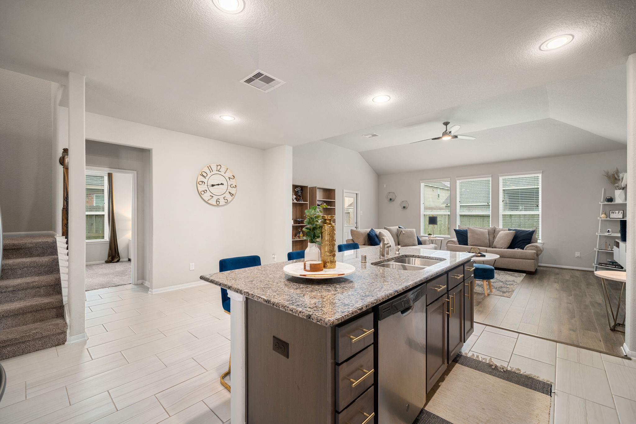 32743 Timber Point Drive Brookshire, TX 77423 - Photo 12 of 38 Kitchen with island breakfast bar, stainless steel appliances.