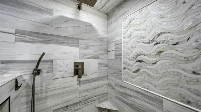 a view of a patio with a table and chairs