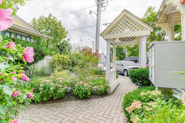 a view of a building with a large window