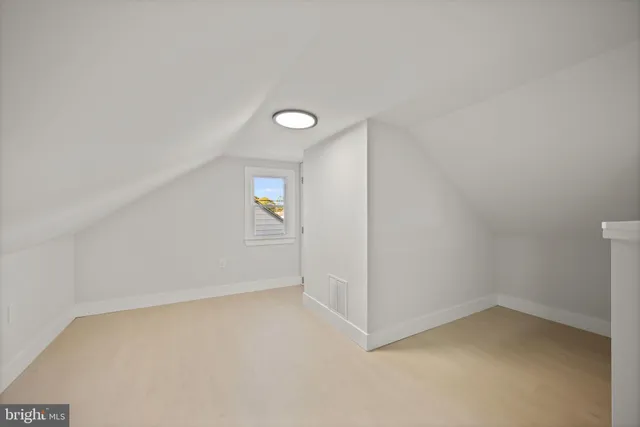 an empty room with a door