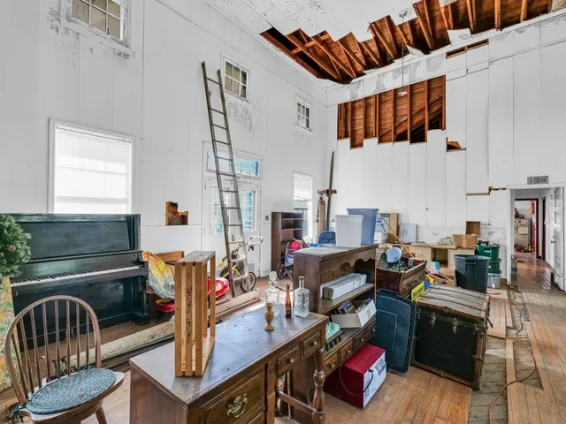 a living room with furniture