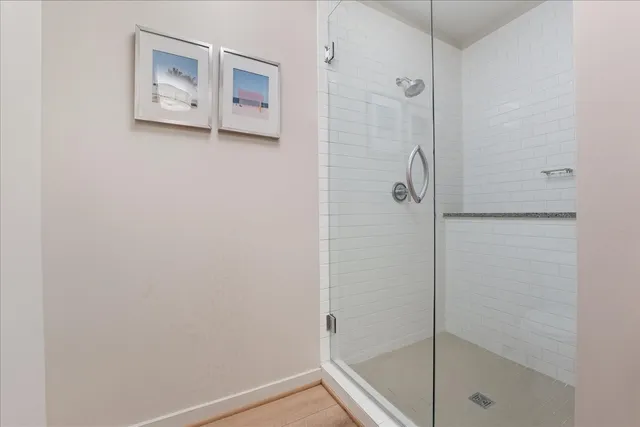 a bathroom with a shower