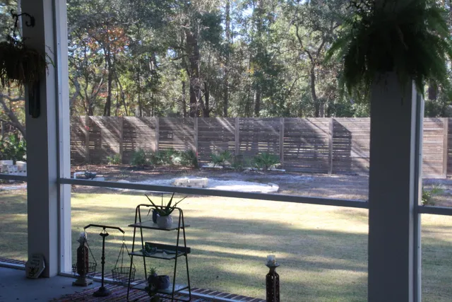 a view of a glass door