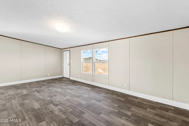 a view of a room with racks on the wall