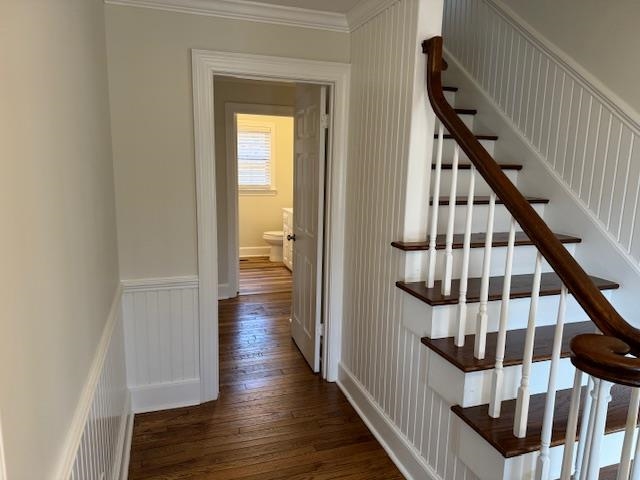 1409 Roper Road Bolivar, TN 38008 - Photo 8 of 33 Staircase featuring wood-type flooring and ornamental molding