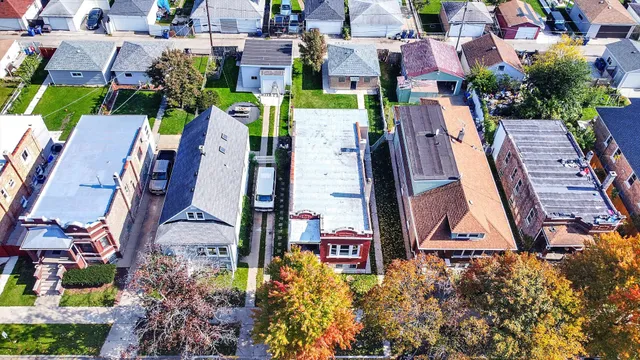 an aerial view of multiple house