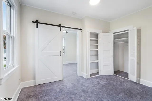 a view of a small space with a window