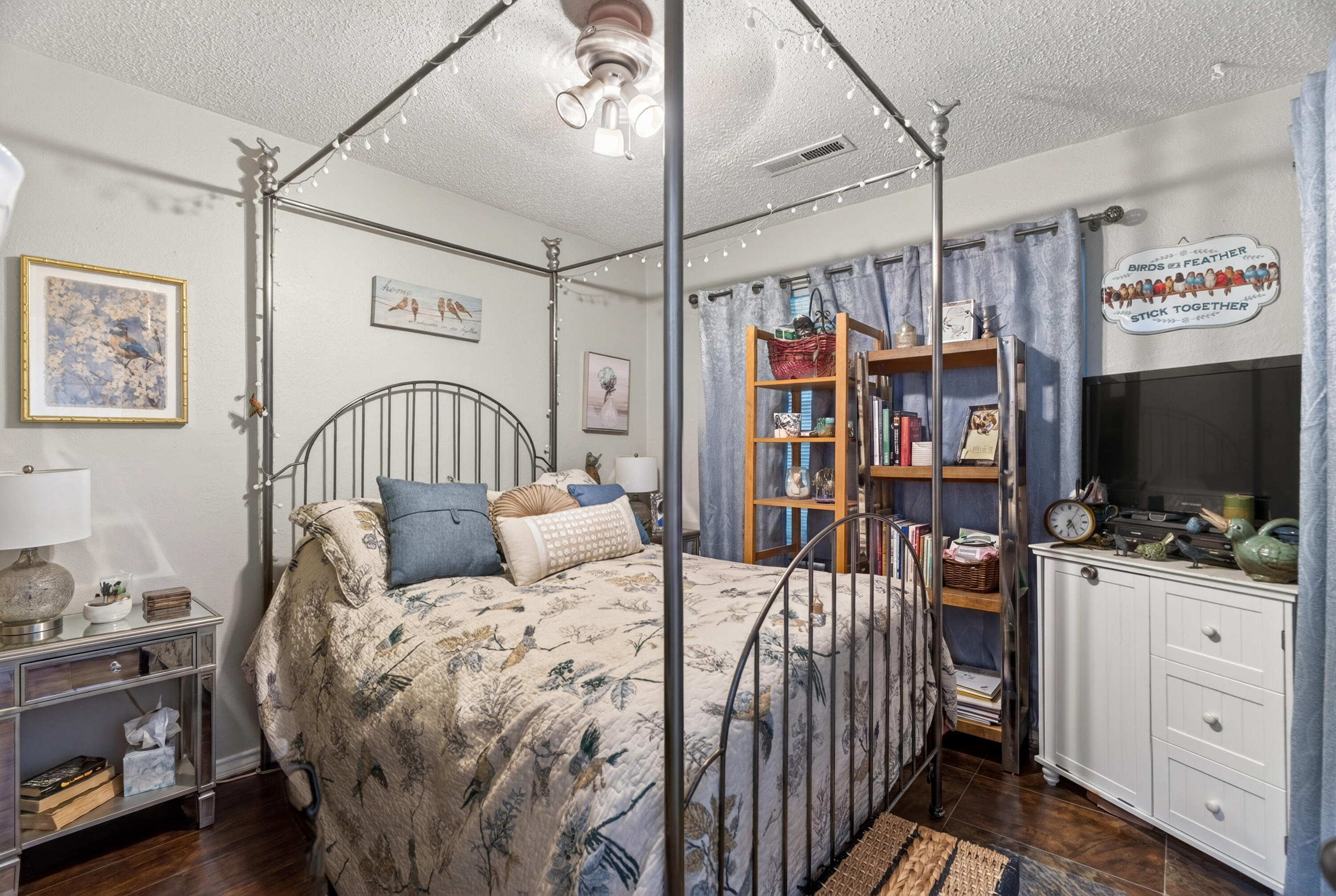 1391 Rouge Road Shasta Lake, CA 96019 - Photo 20 of 30 a bedroom with a bed window and flat screen tv