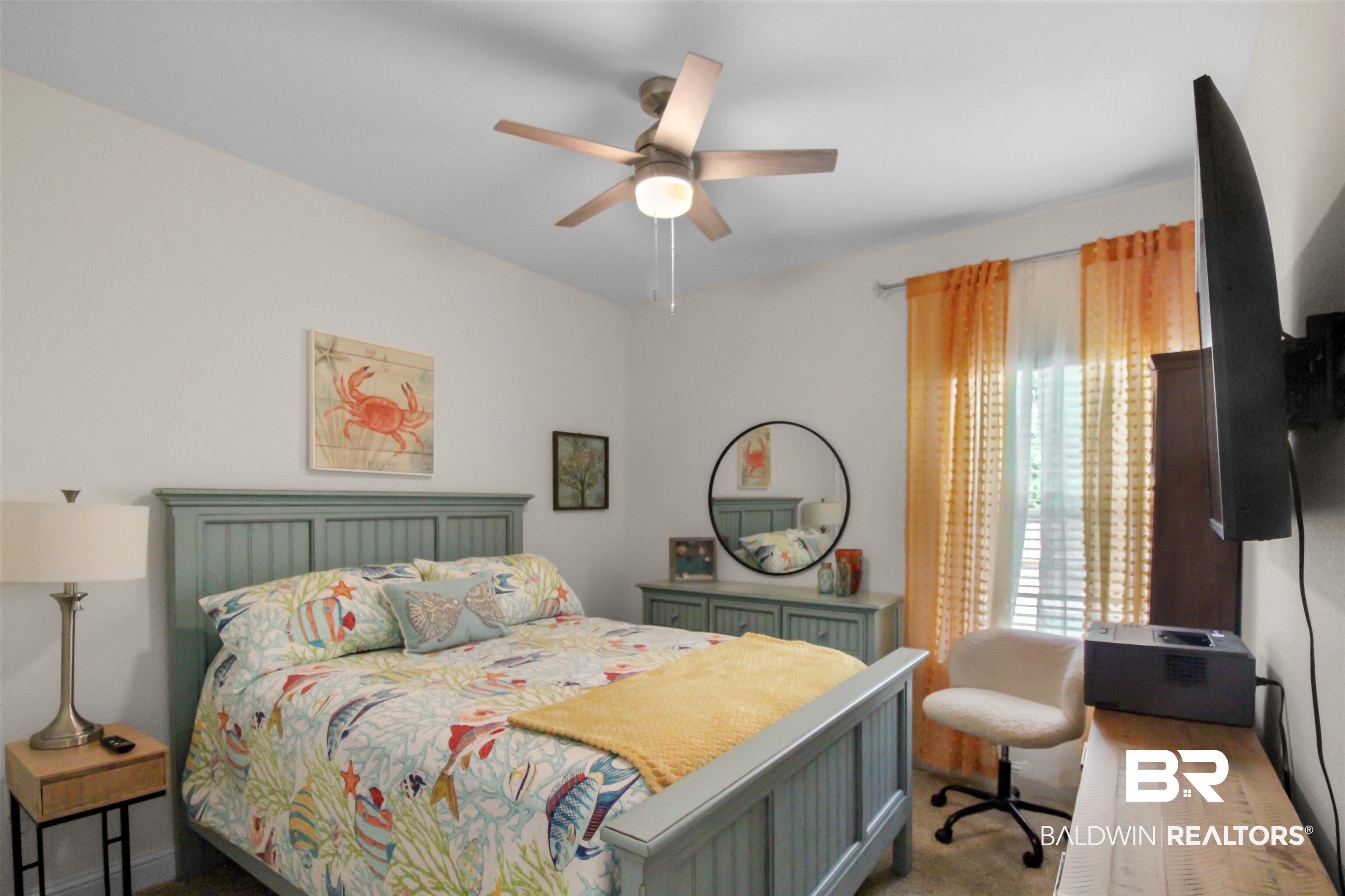 1885 Carly Street Foley, AL 36535 - Photo 24 of 40 Bedroom featuring a vaulted ceiling and a ceiling fan with light fixture