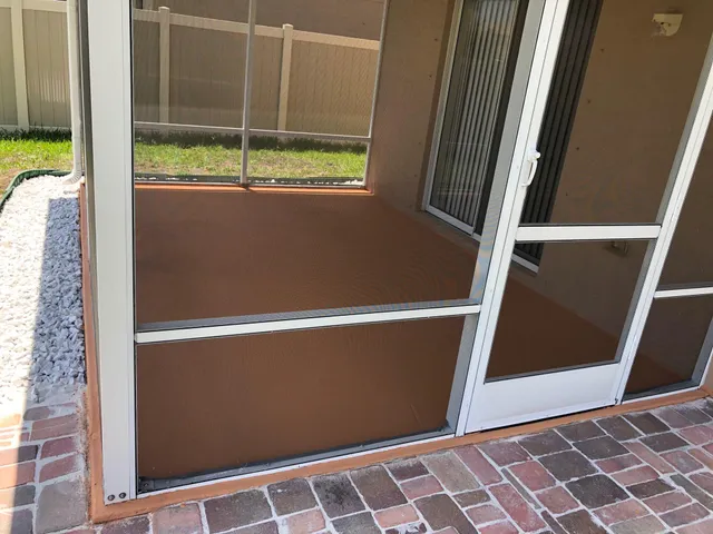 a view of outdoor space with sliding door