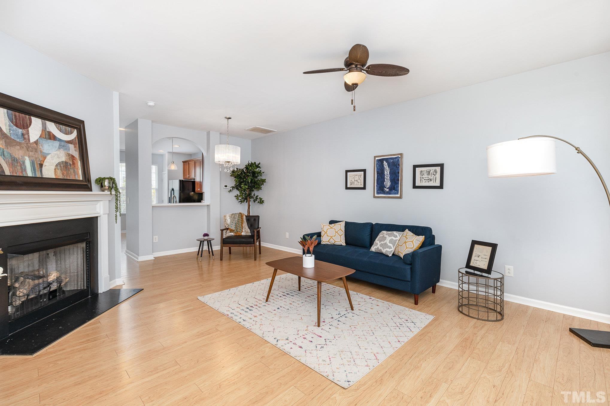 800 Bryant Street Raleigh, NC 27603 - Photo 4 of 20 a living room with furniture and a fireplace