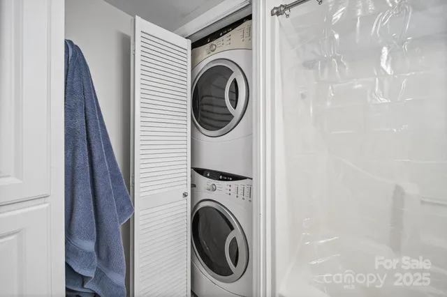 a view of a balcony with furniture