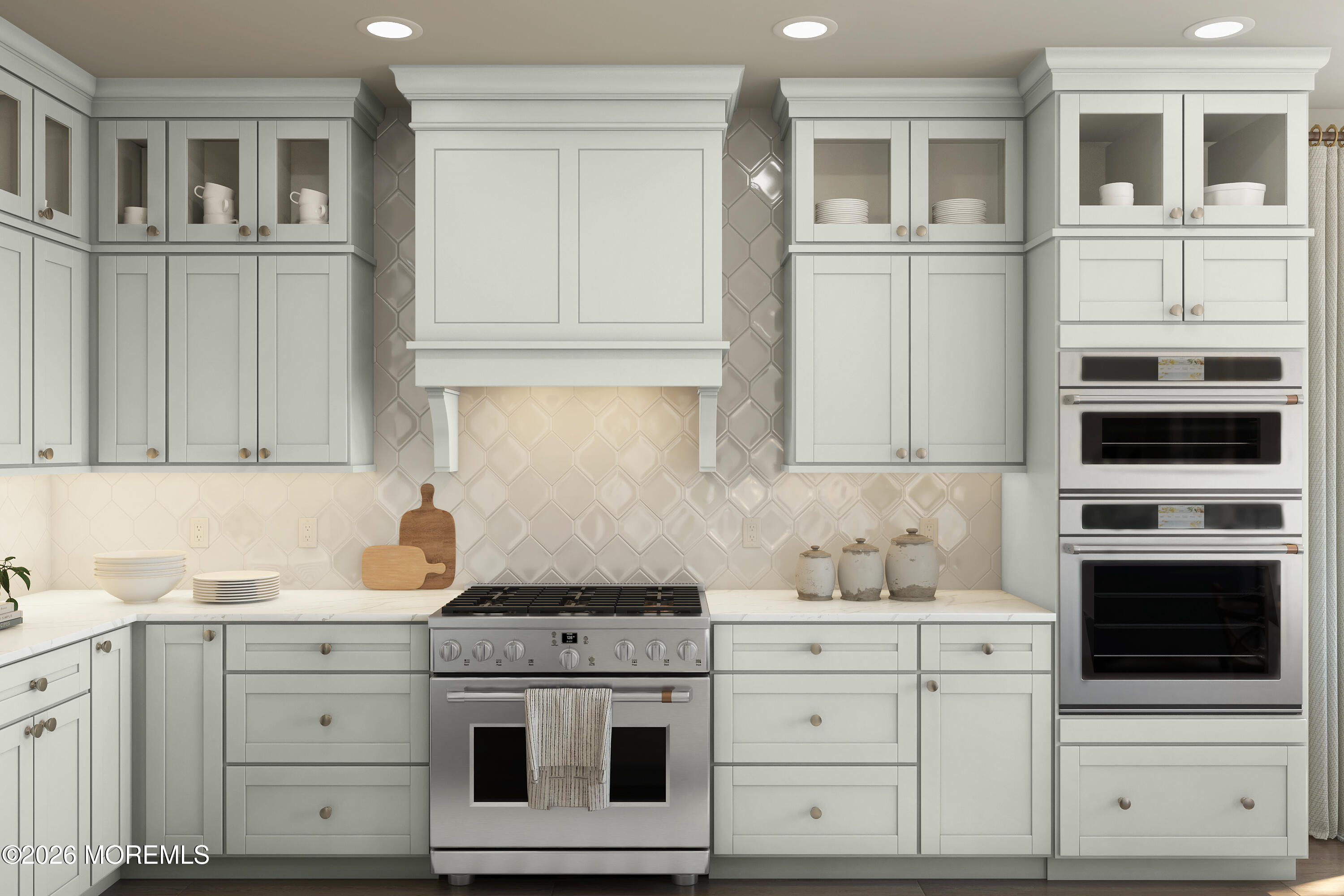 30 Tee Place Neptune, NJ 07753 - Photo 8 of 15 a kitchen with granite countertop white cabinets and stainless steel appliances