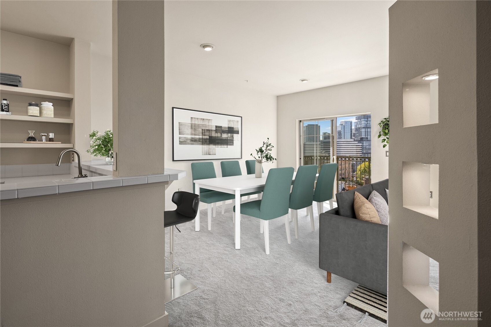 700 East Denny Way, Unit 603 Seattle, WA 98122 - Photo 8 of 37 a living room with furniture and a large window