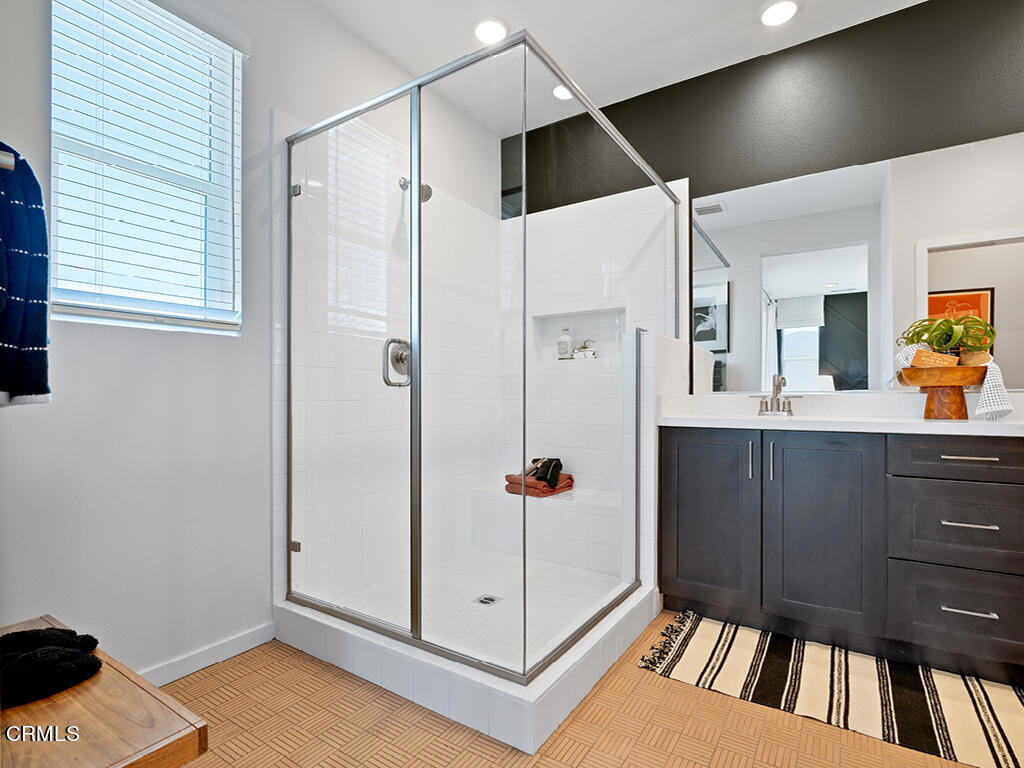 3838 Silvergrass Lane Piru, CA 93040 - Photo 15 of 24 a bathroom with a shower and a sink