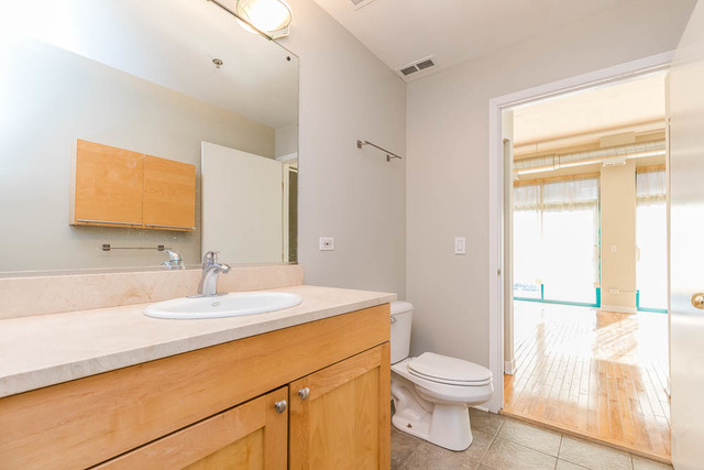 910 West Madison Street, Unit 703 Chicago, IL 60607 - Photo 19 of 23 a bathroom with a sink a toilet and vanity