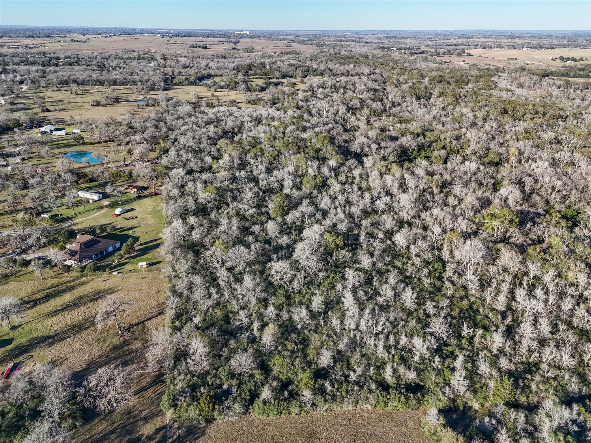 Tbd Jozwiak Lane Prairie View, TX 77445 - Photo 7 of 10 Distance view emphasizing the quiet, open setting and undeveloped nature of the property.