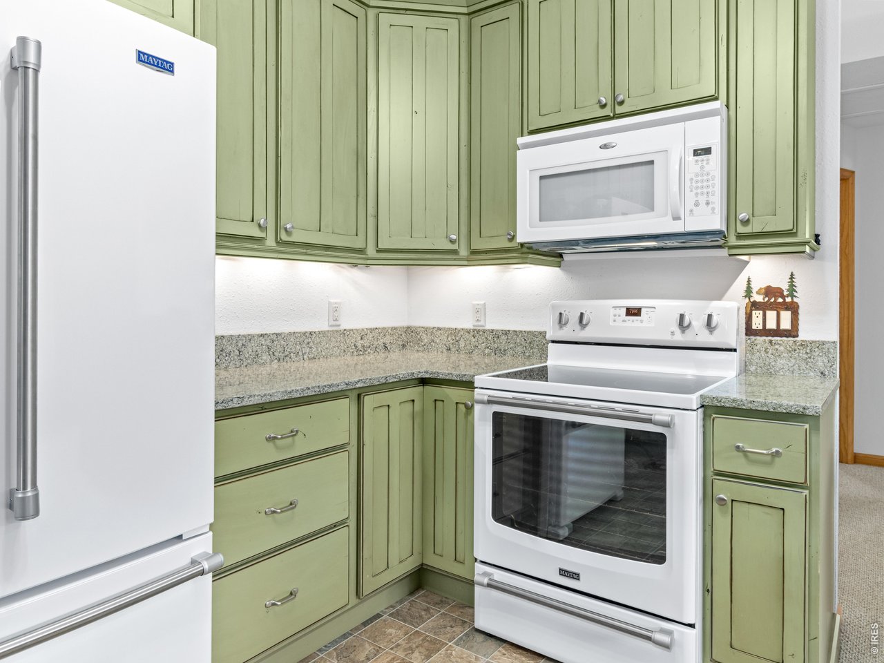 1002 Streamside Drive Drake, CO 80515 - Photo 20 of 37 a kitchen with granite countertop cabinets stainless steel appliances and a counter space