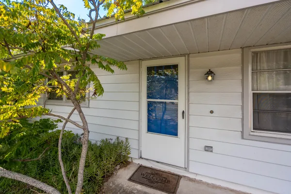 a view of front door and porch