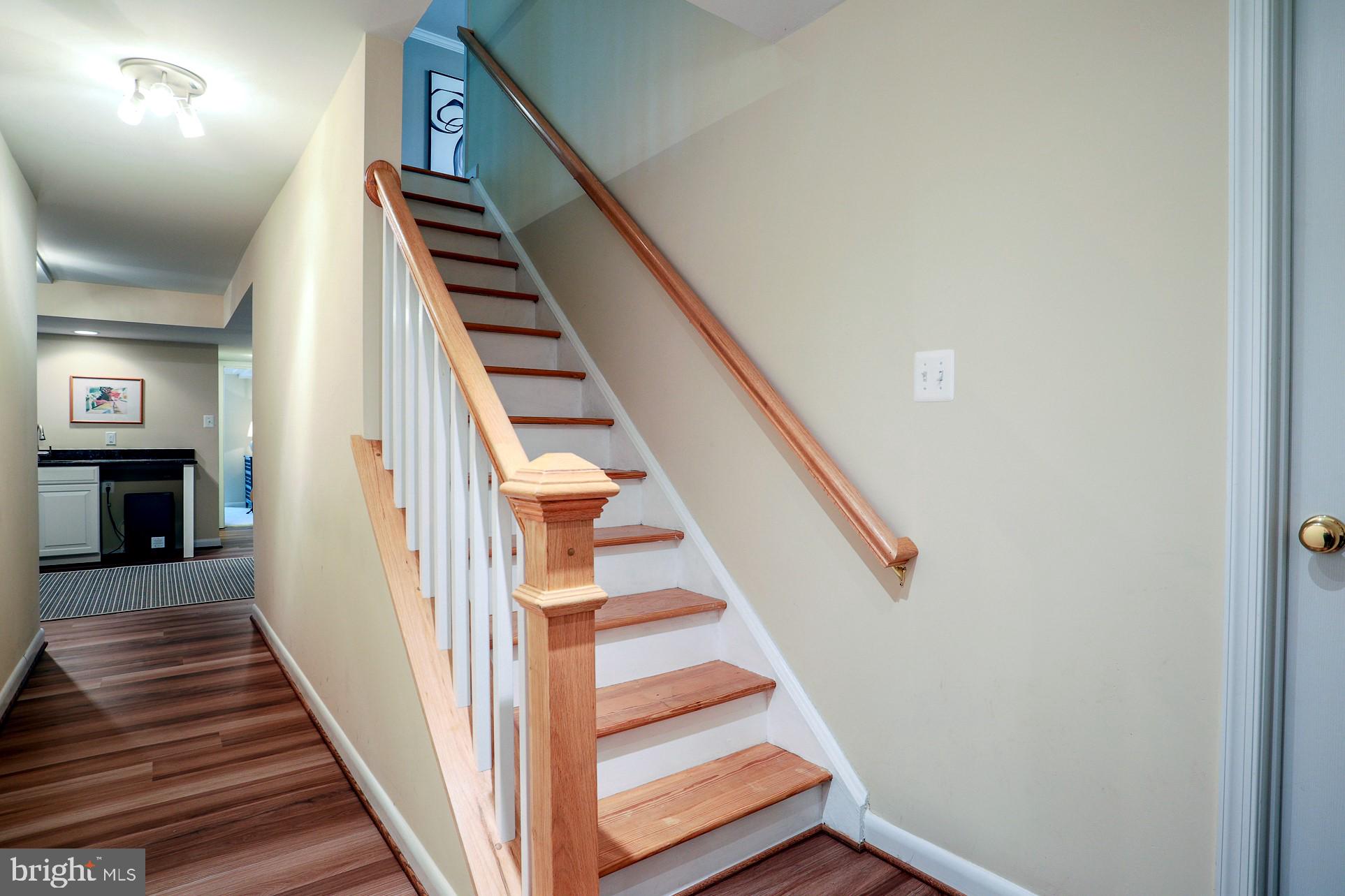 2219 Clark Place Silver Spring, MD 20902 - Photo 47 of 72 WOOD STAIRS TO LOWER LEVEL WITH NEW VINYL FLOOR