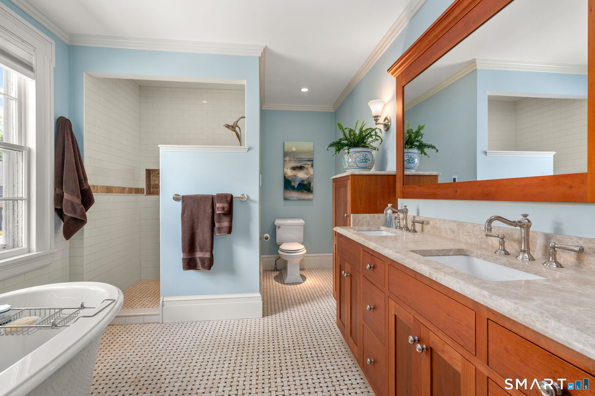 52 South Main Street Suffield, CT 06078 - Photo 27 of 40 a spacious bathroom with a sink a toilet and a tub