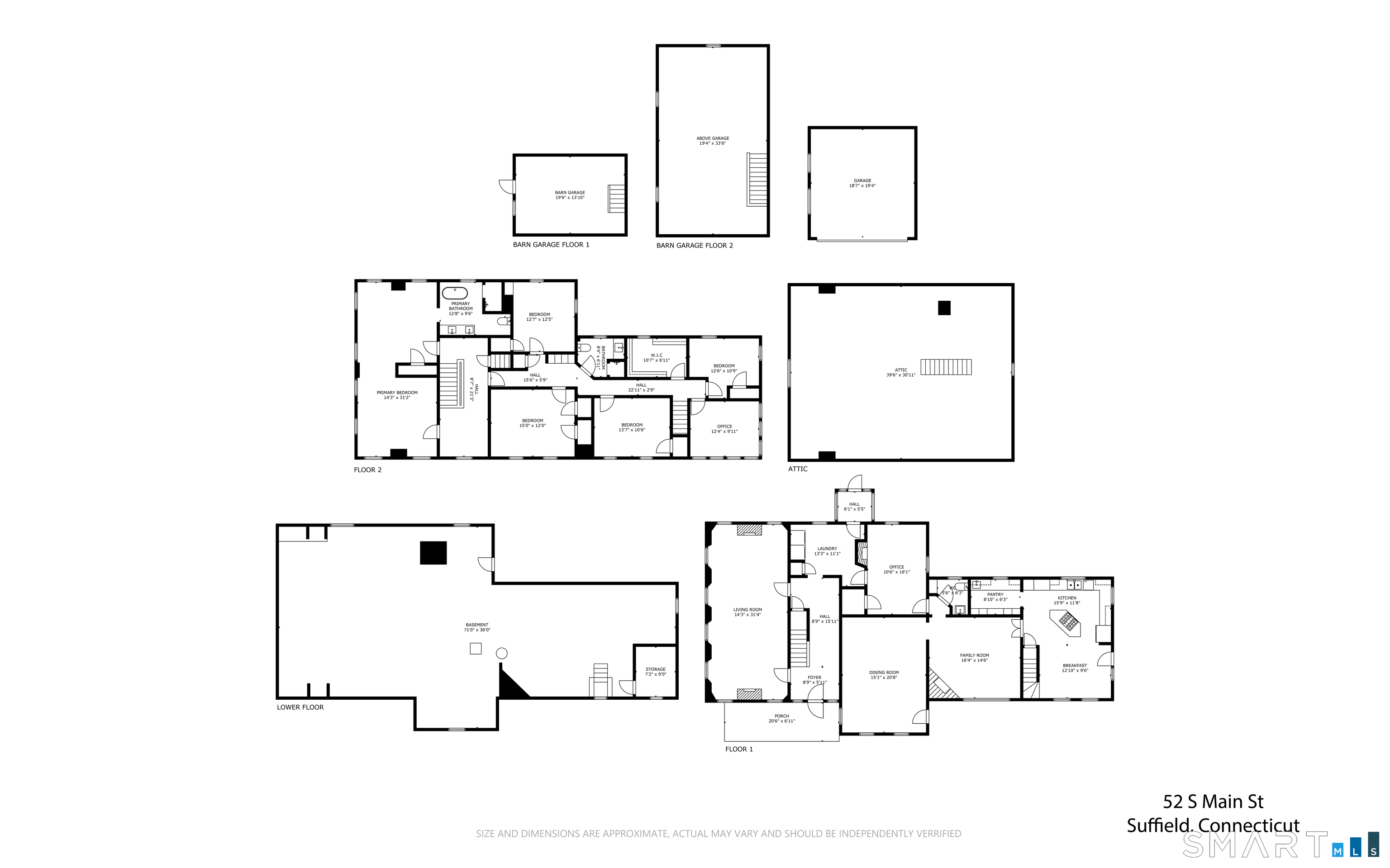 52 South Main Street Suffield, CT 06078 - Photo 34 of 40 a picture of floor plan