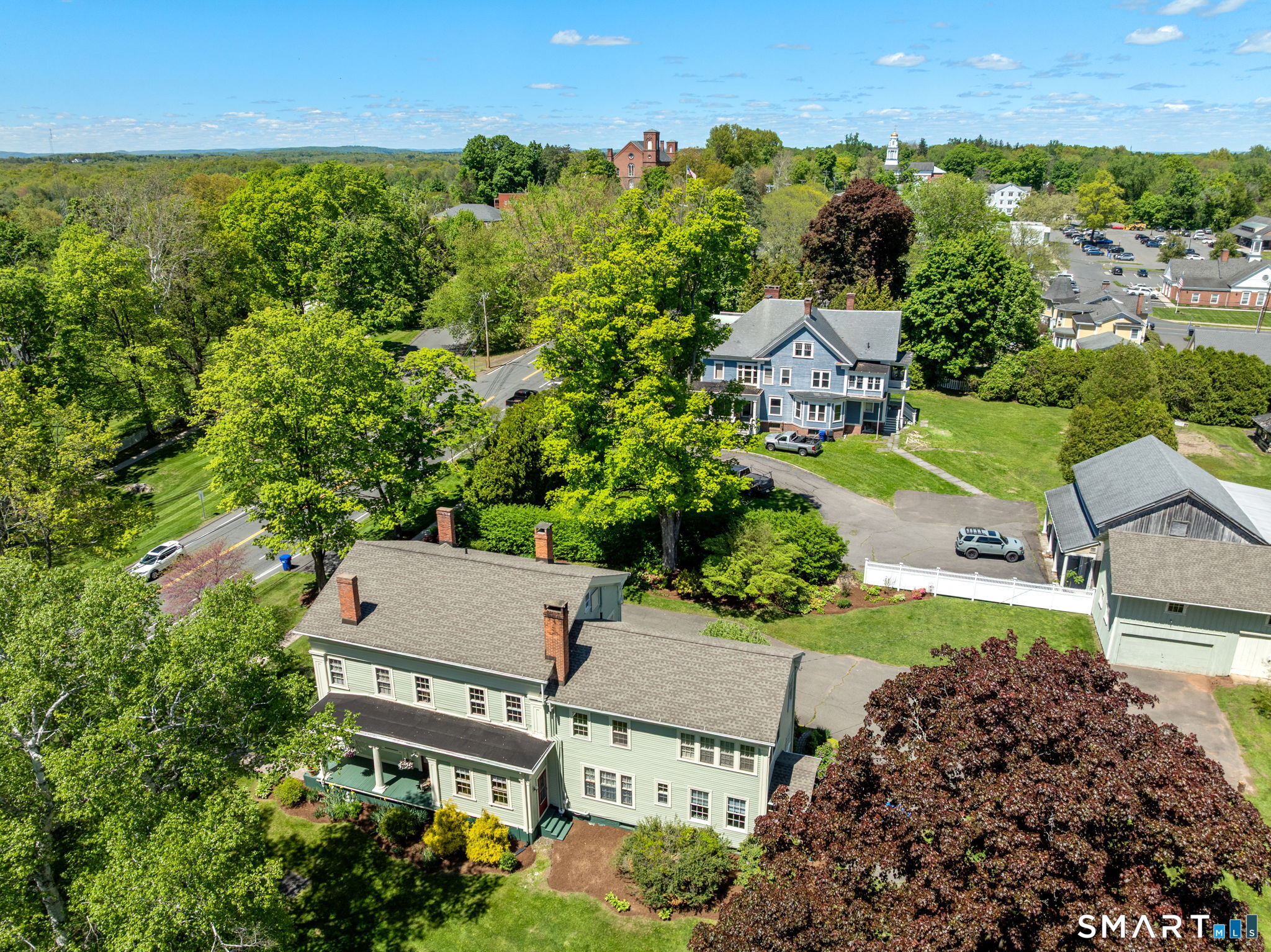 52 South Main Street Suffield, CT 06078 - Photo 38 of 40 an aerial view of a house with a garden