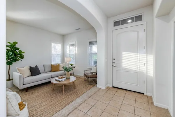 a living room with furniture