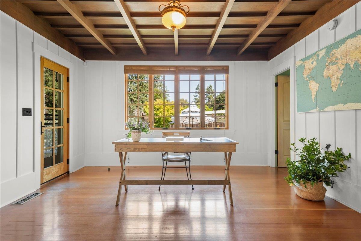32 Maple Avenue Atherton, CA 94027 - Photo 11 of 52 a view of a workspace with furniture window and wooden floor