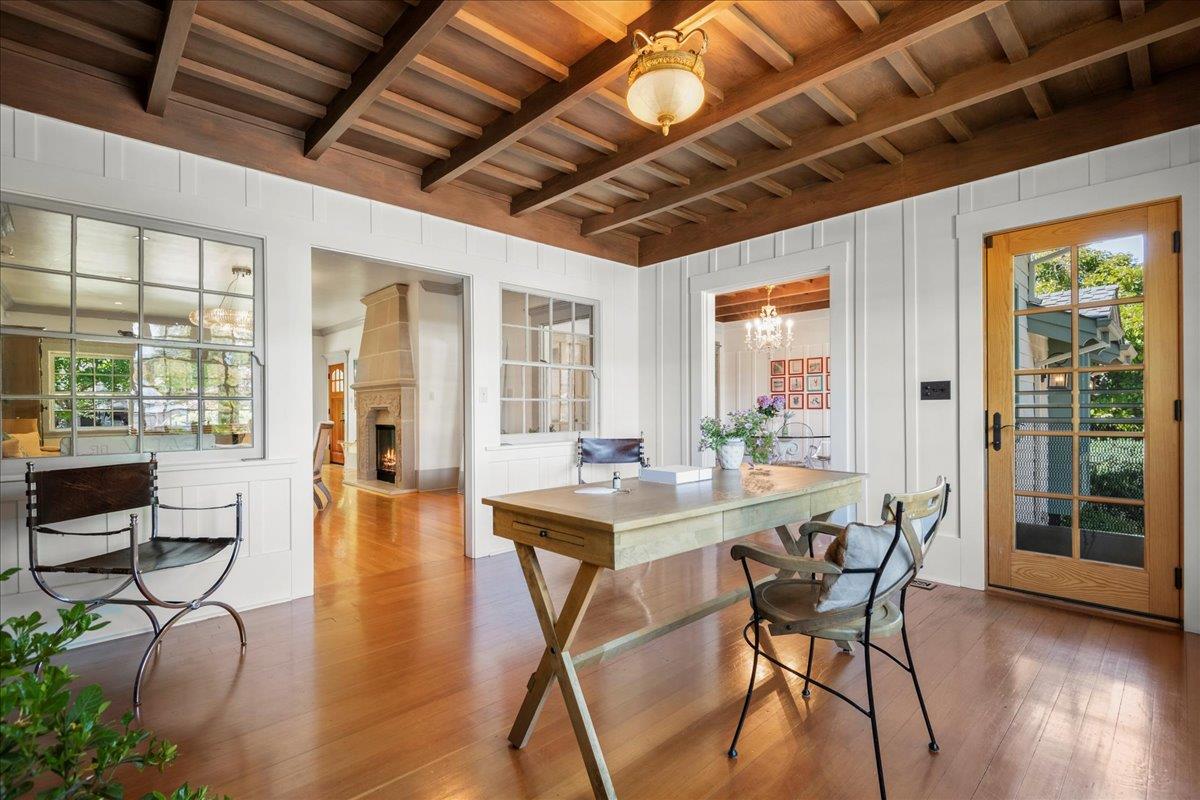 32 Maple Avenue Atherton, CA 94027 - Photo 12 of 52 a view of a dining room with furniture window and wooden floor