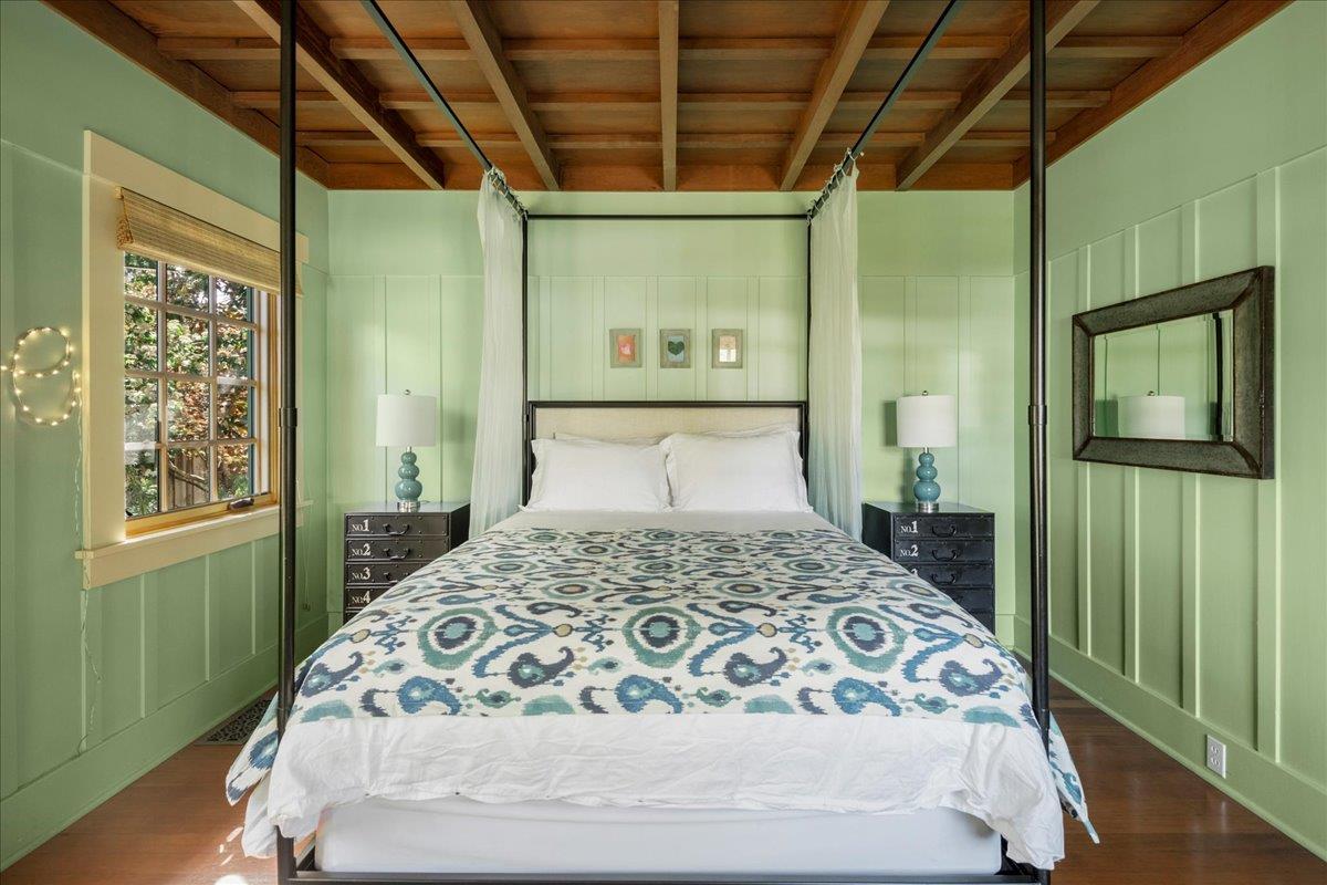 32 Maple Avenue Atherton, CA 94027 - Photo 30 of 52 a bedroom with a large bed and a window