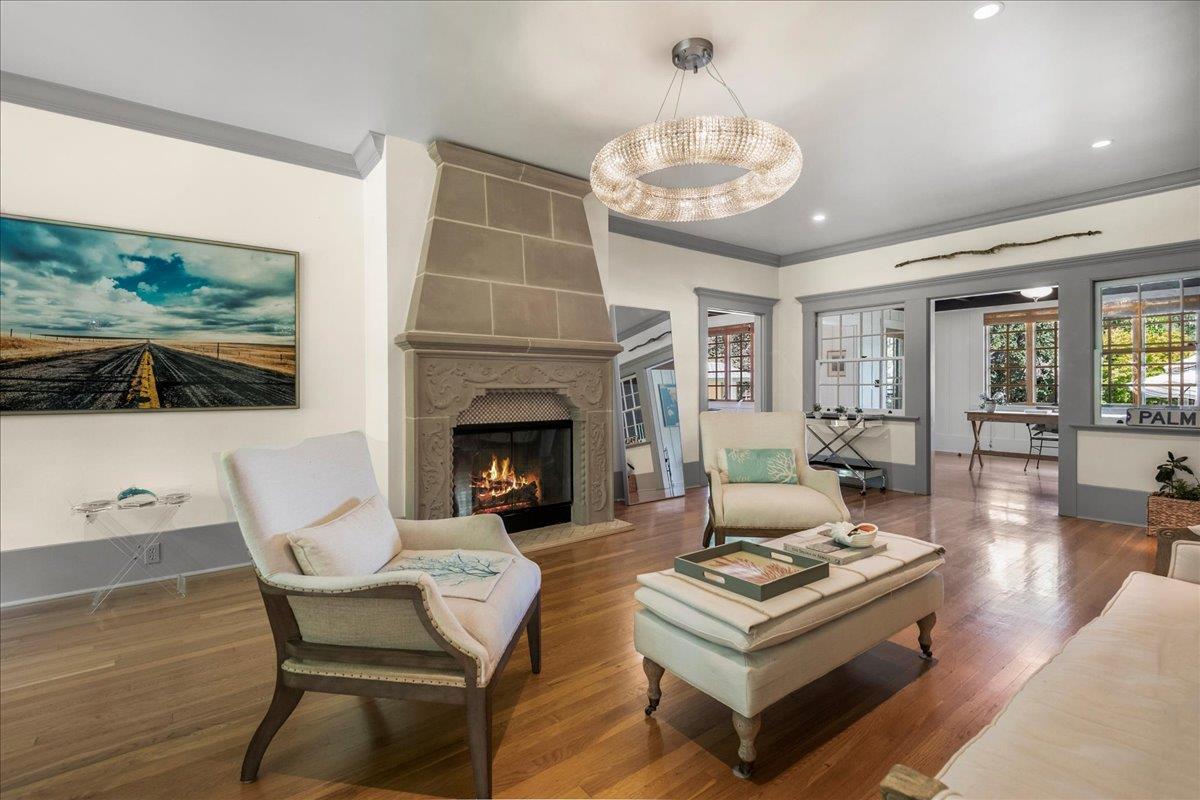 32 Maple Avenue Atherton, CA 94027 - Photo 6 of 52 a living room with furniture and a fireplace