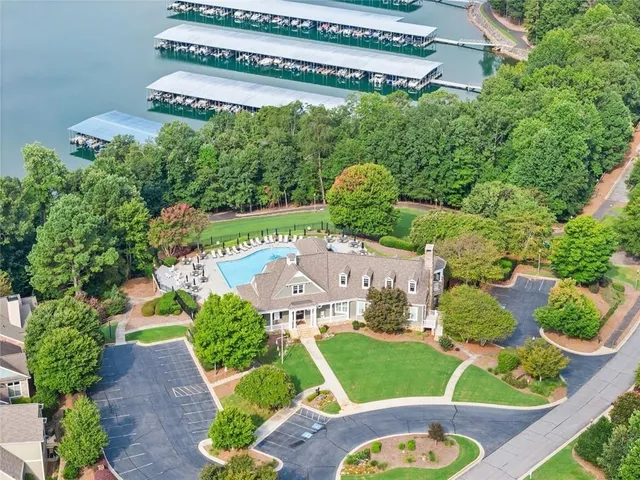 an aerial view of a house
