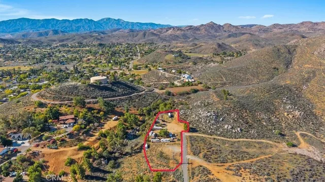 a view of an outdoor space with mountain view