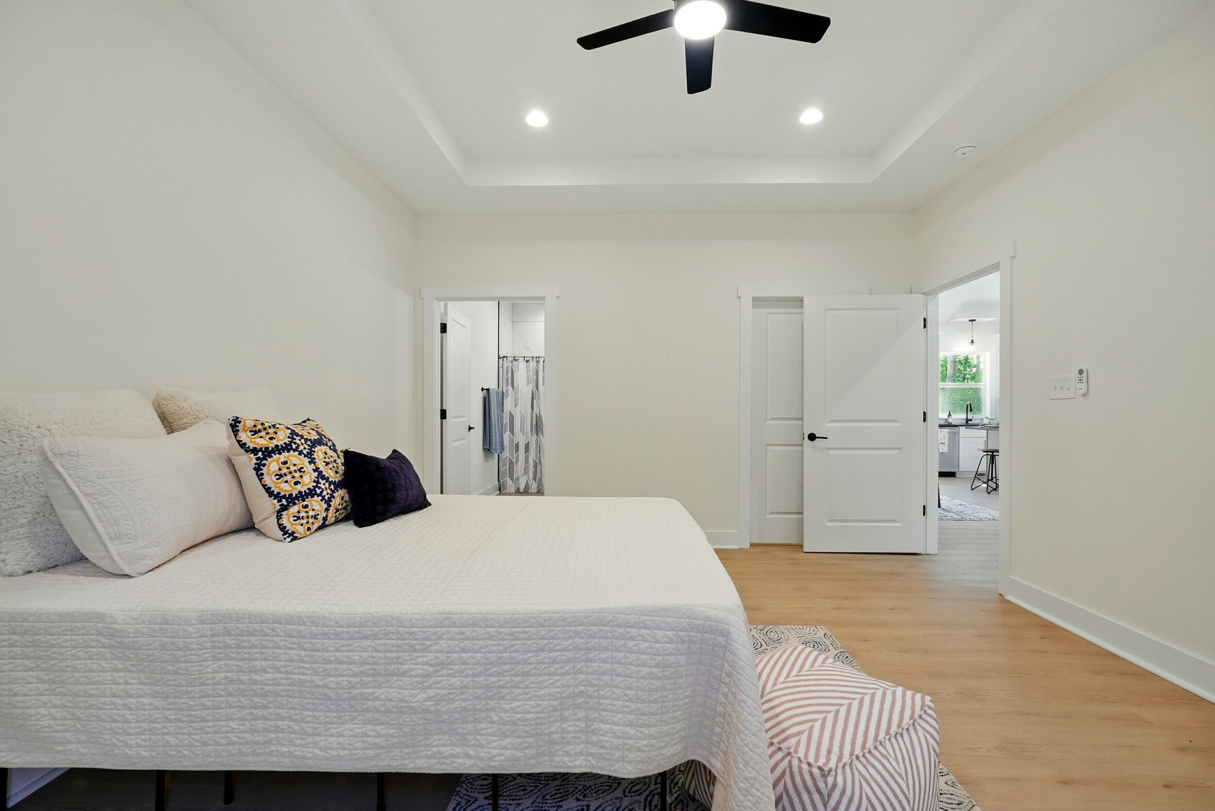 Lot 20 Johnson Mountain Road Huddleston, VA 24104 - Photo 14 of 30 a bedroom with a bed and a ceiling fan
