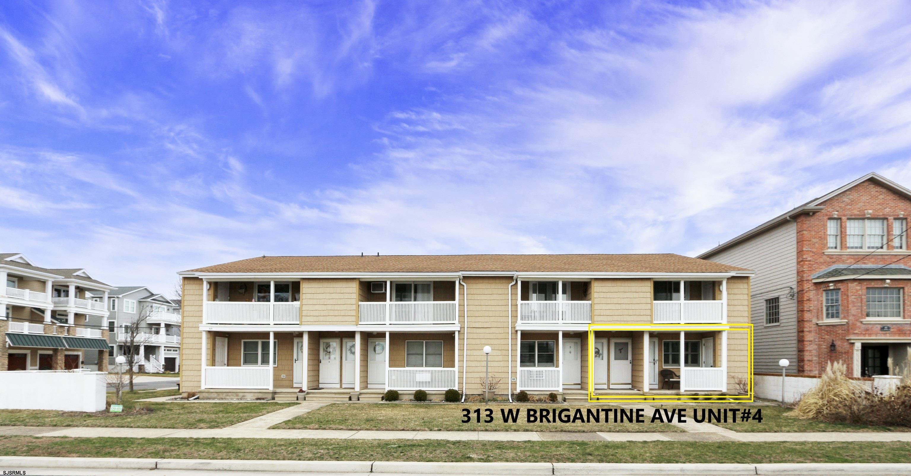 a front view of residential houses