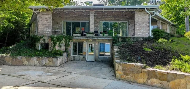 a view of a garden from a window