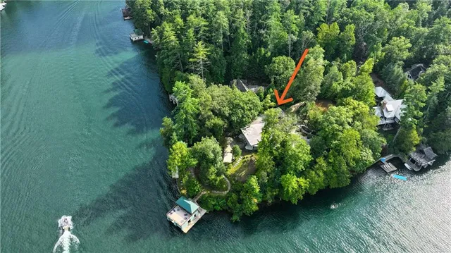 a view of a lake with a mountain view