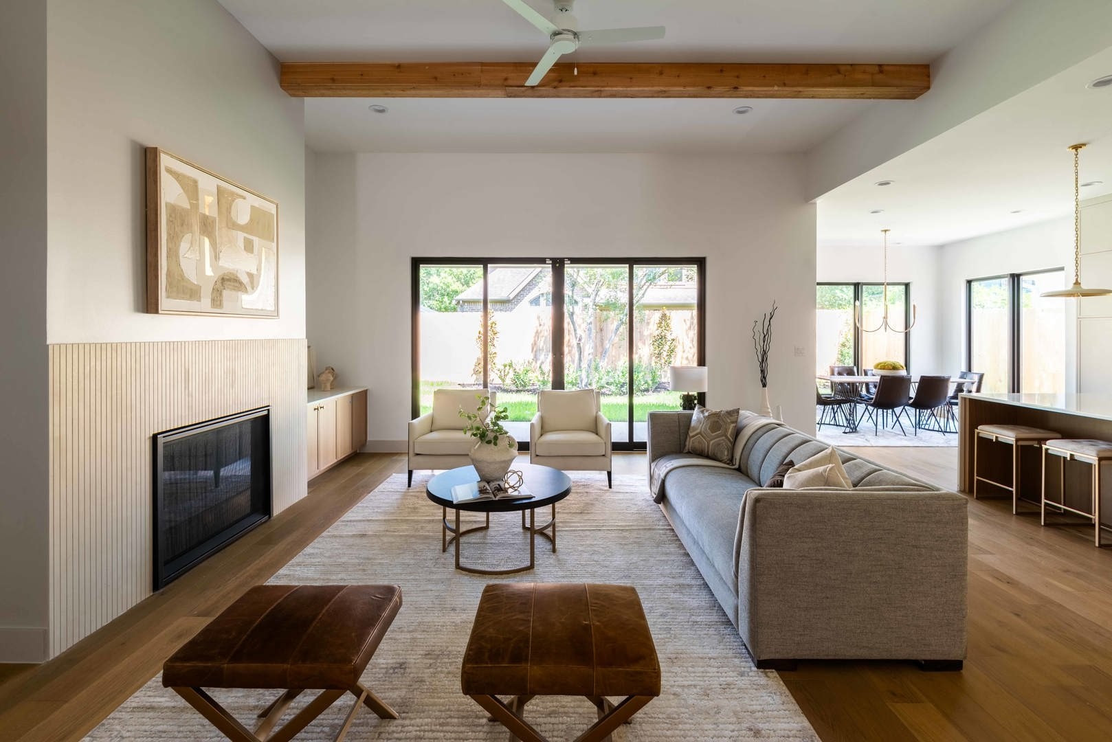 1310 Chantilly Lane Houston, TX 77018 - Photo 8 of 26 a living room with furniture and a fireplace
