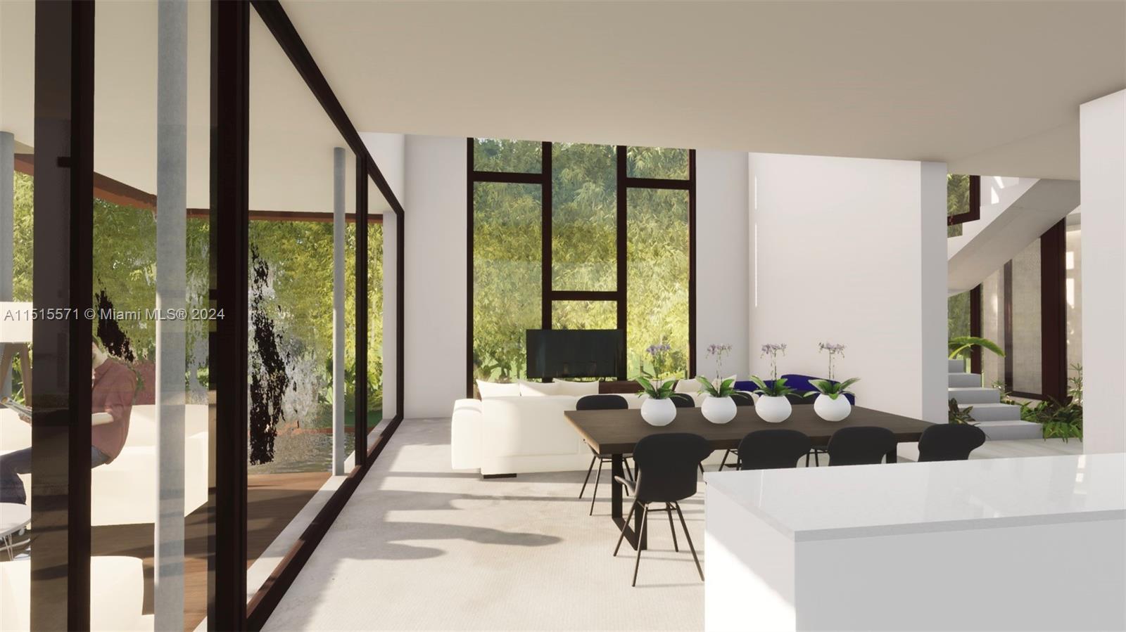 3310 Elizabeth Street Miami, FL 33133 - Photo 11 of 16 a living room with furniture and floor to ceiling windows