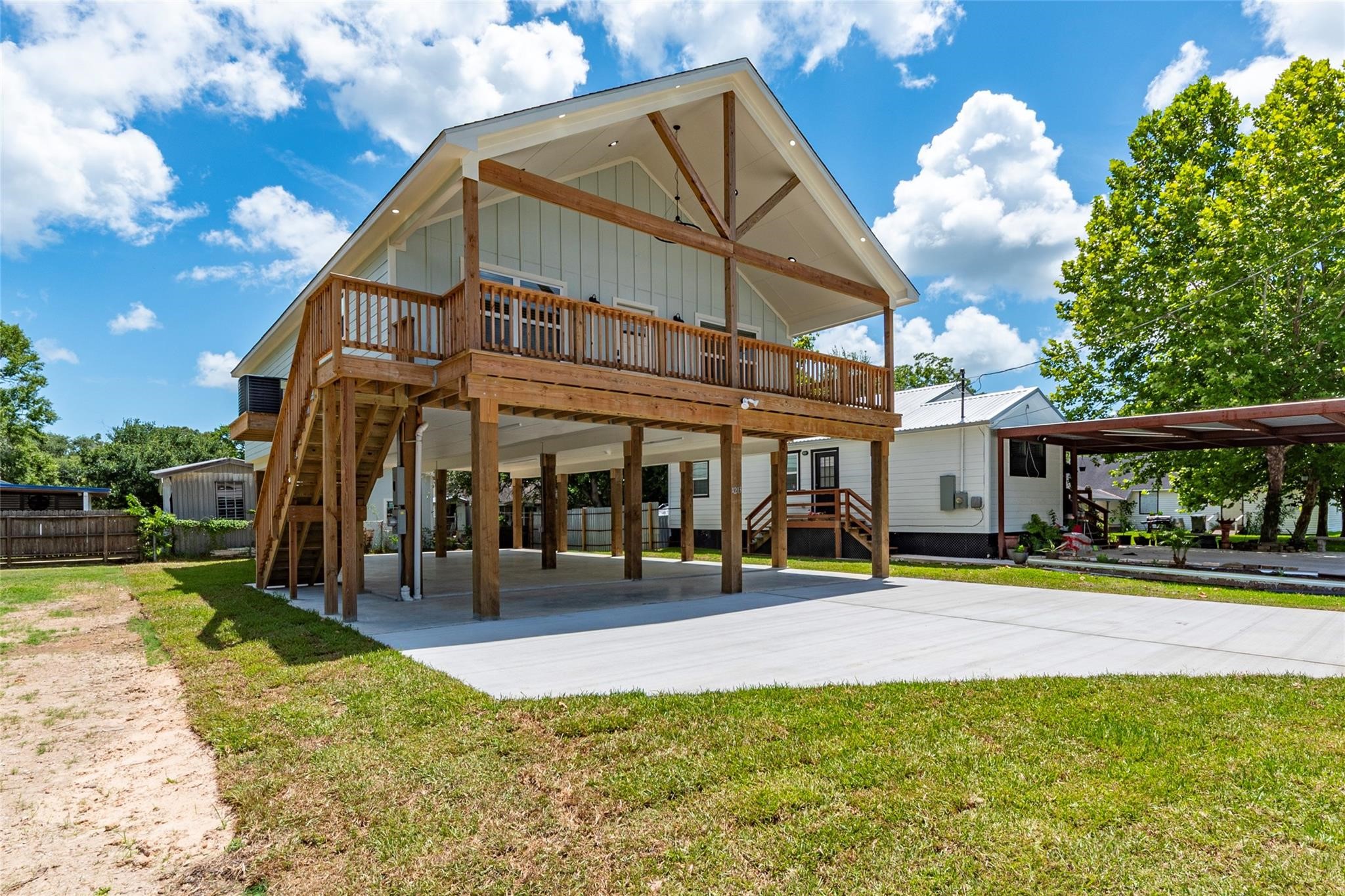 a view of a building with a yard