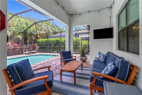 a outdoor living space with furniture